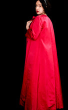 Vintage 1950s Red Satin Opera Maxi Coat