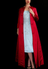 Vintage 1950s Red Satin Opera Maxi Coat