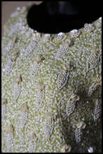 Vintage 1950s Lime Green Pearl Beaded Top
