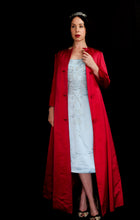 Vintage 1950s Red Satin Opera Maxi Coat