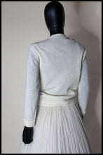 Vintage 1960s Cream Lambswool Beaded Cardigan
