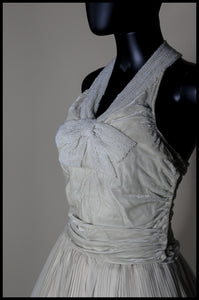 Vintage 1930s Silk Velvet Beaded Bow Top