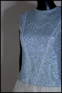 Vintage 1960s Blue Sequin Top