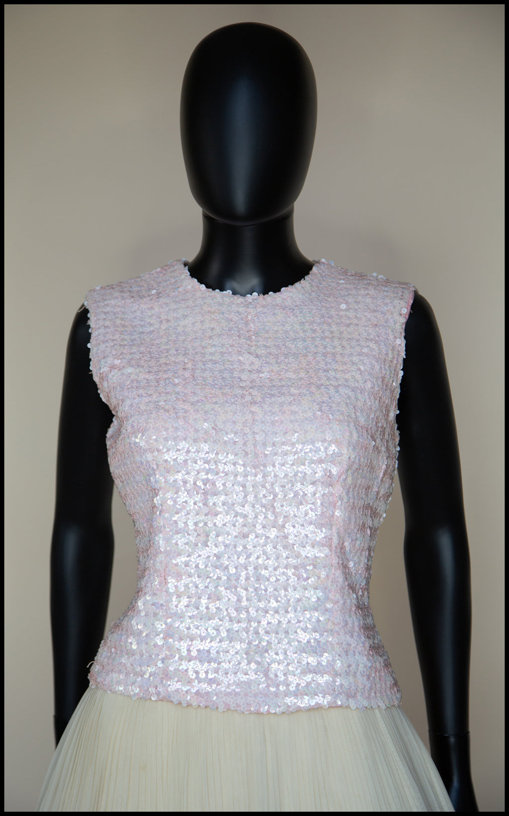 Vintage 1950s Pink Iridescent Sequin Top