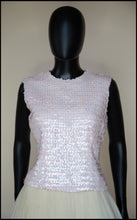 Vintage 1950s Pink Iridescent Sequin Top