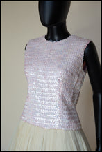 Vintage 1950s Pink Iridescent Sequin Top