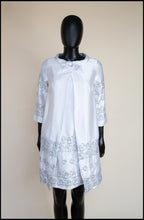 Original Vintage 1960s White Satin Mini Dress and Coat