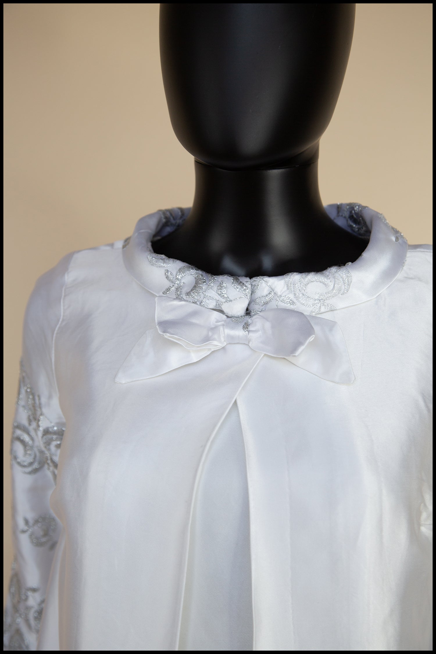 Original Vintage 1960s White Satin Mini Dress and Coat