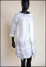 Original Vintage 1960s White Satin Mini Dress and Coat