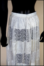 Vintage Edwardian Ivory Damask Lace Maxi Skirt