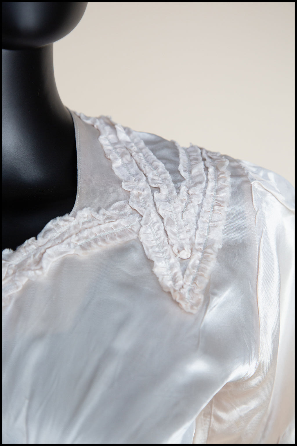 Vintage 1930s Cream Slipper Satin Dress