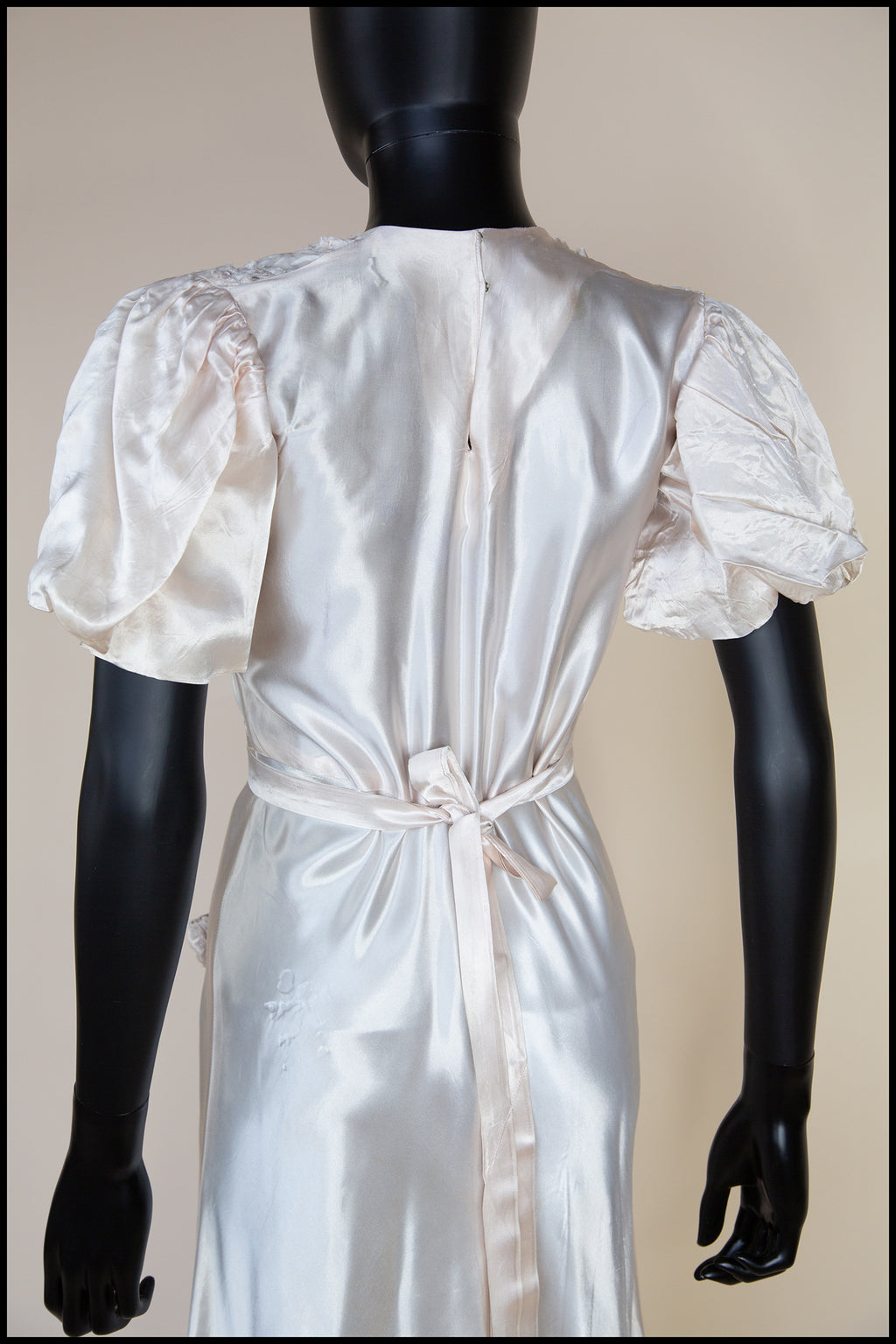 Vintage 1930s Cream Slipper Satin Dress