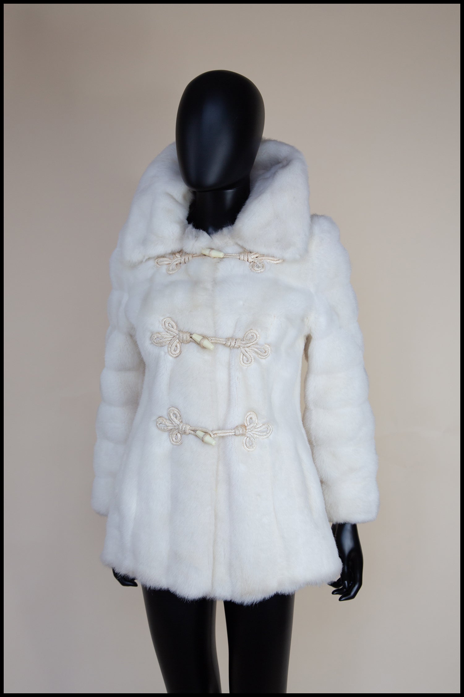 Vintage 1960s Ivory Faux Fur Coat (as is)