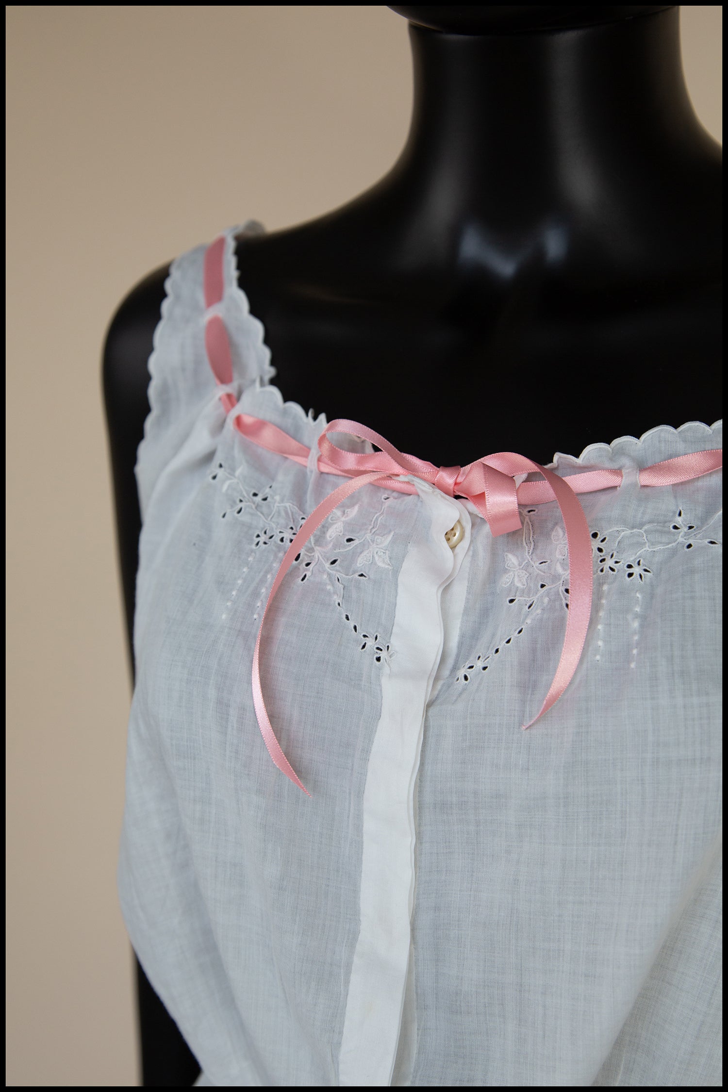 Vintage 1910s Edwardian White Cotton Camisole