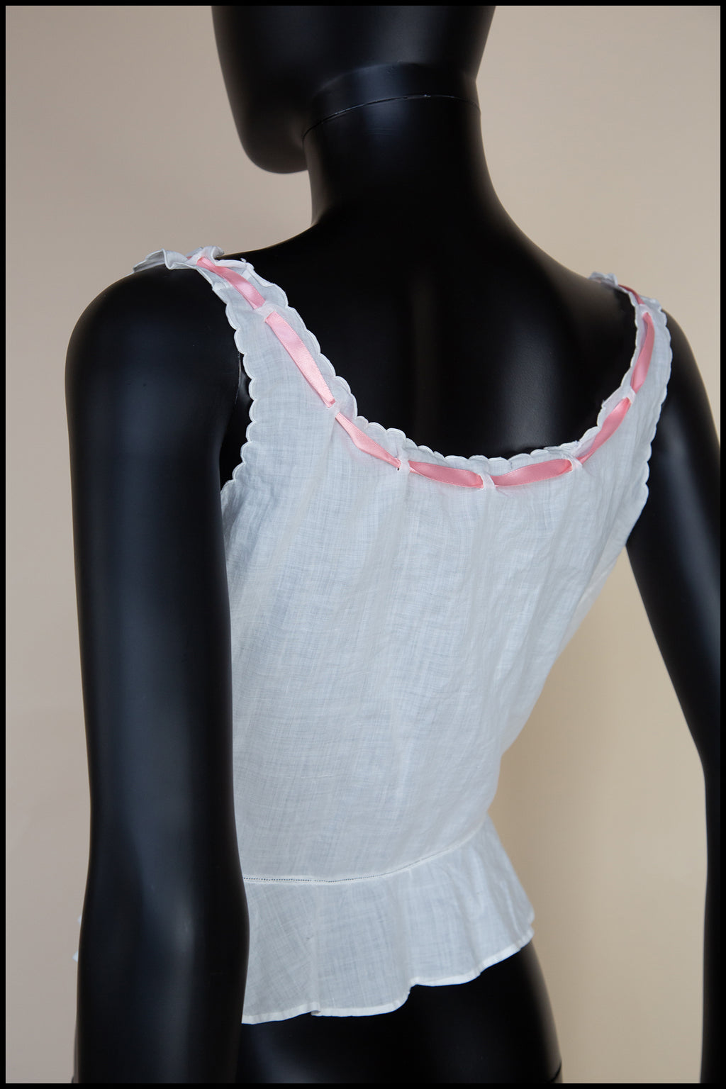 Vintage 1910s Edwardian White Cotton Camisole