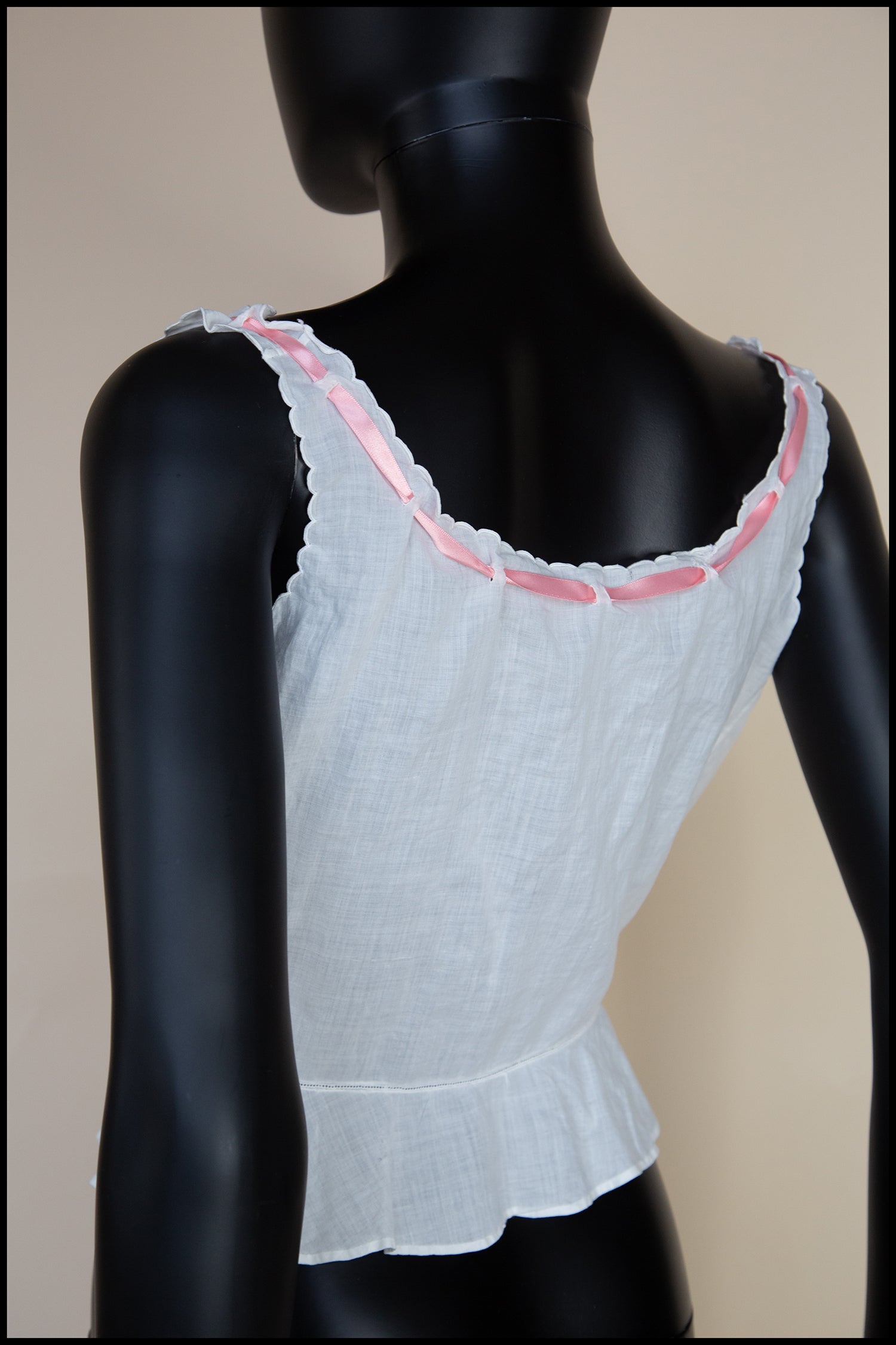 Vintage 1910s Edwardian White Cotton Camisole