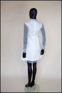 Vintage 1960s Ivory Organza Mini Dress