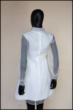 Vintage 1960s Ivory Organza Mini Dress