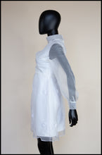 Vintage 1960s Ivory Organza Mini Dress