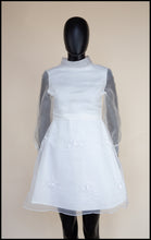 Vintage 1960s Ivory Organza Mini Dress