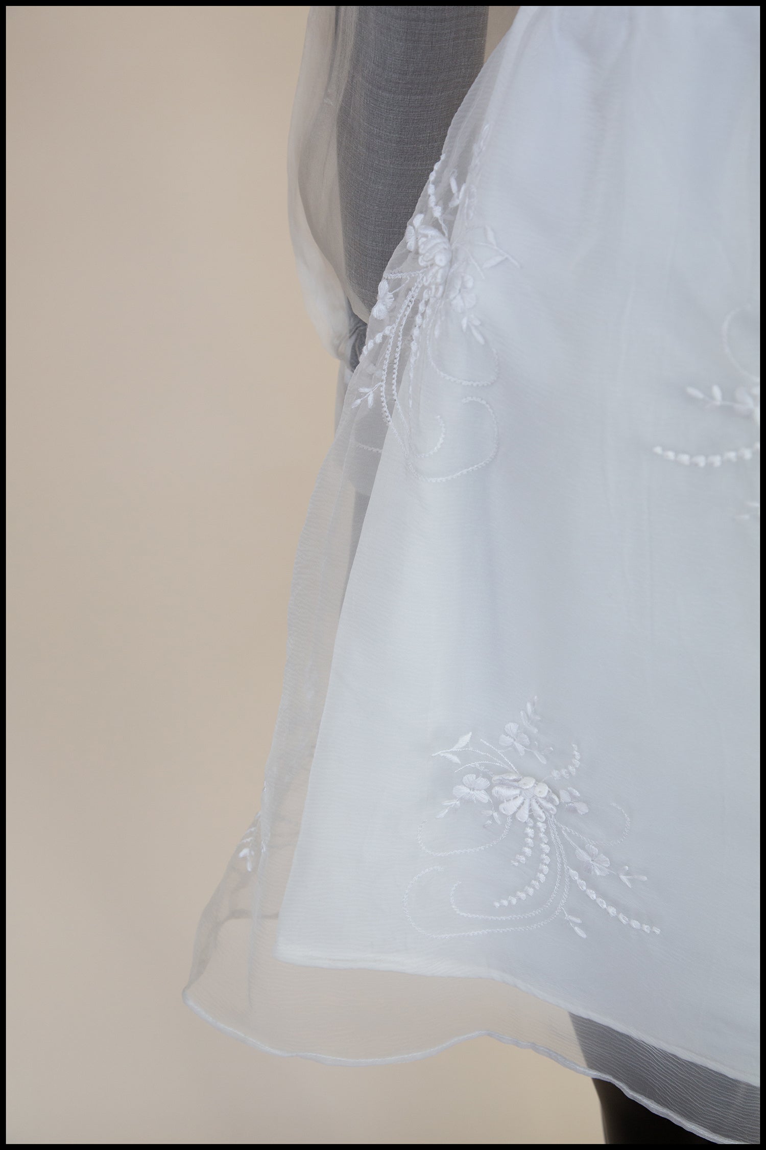 Vintage 1960s Ivory Organza Mini Dress