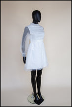 Vintage 1960s Ivory Organza Mini Dress
