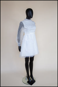 Vintage 1960s Ivory Organza Mini Dress
