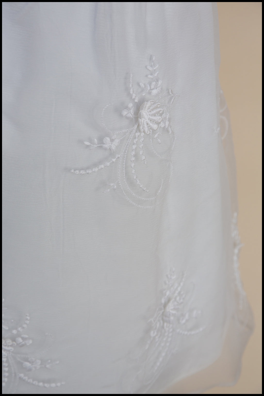 Vintage 1960s Ivory Organza Mini Dress
