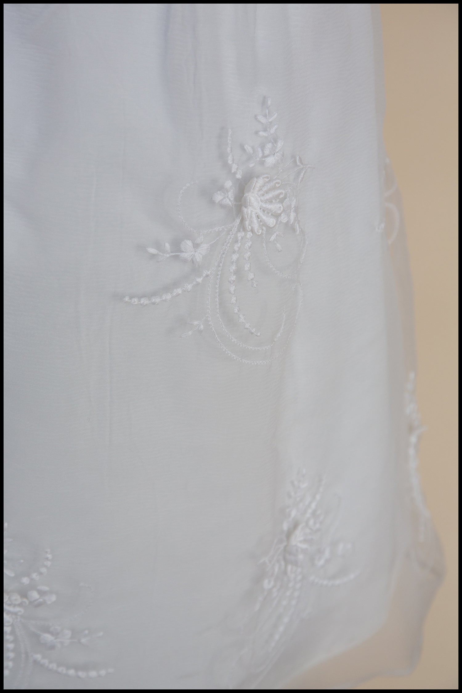 Vintage 1960s Ivory Organza Mini Dress