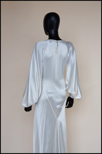 Vintage 1930s Silk Satin Crepe Ivory Gown
