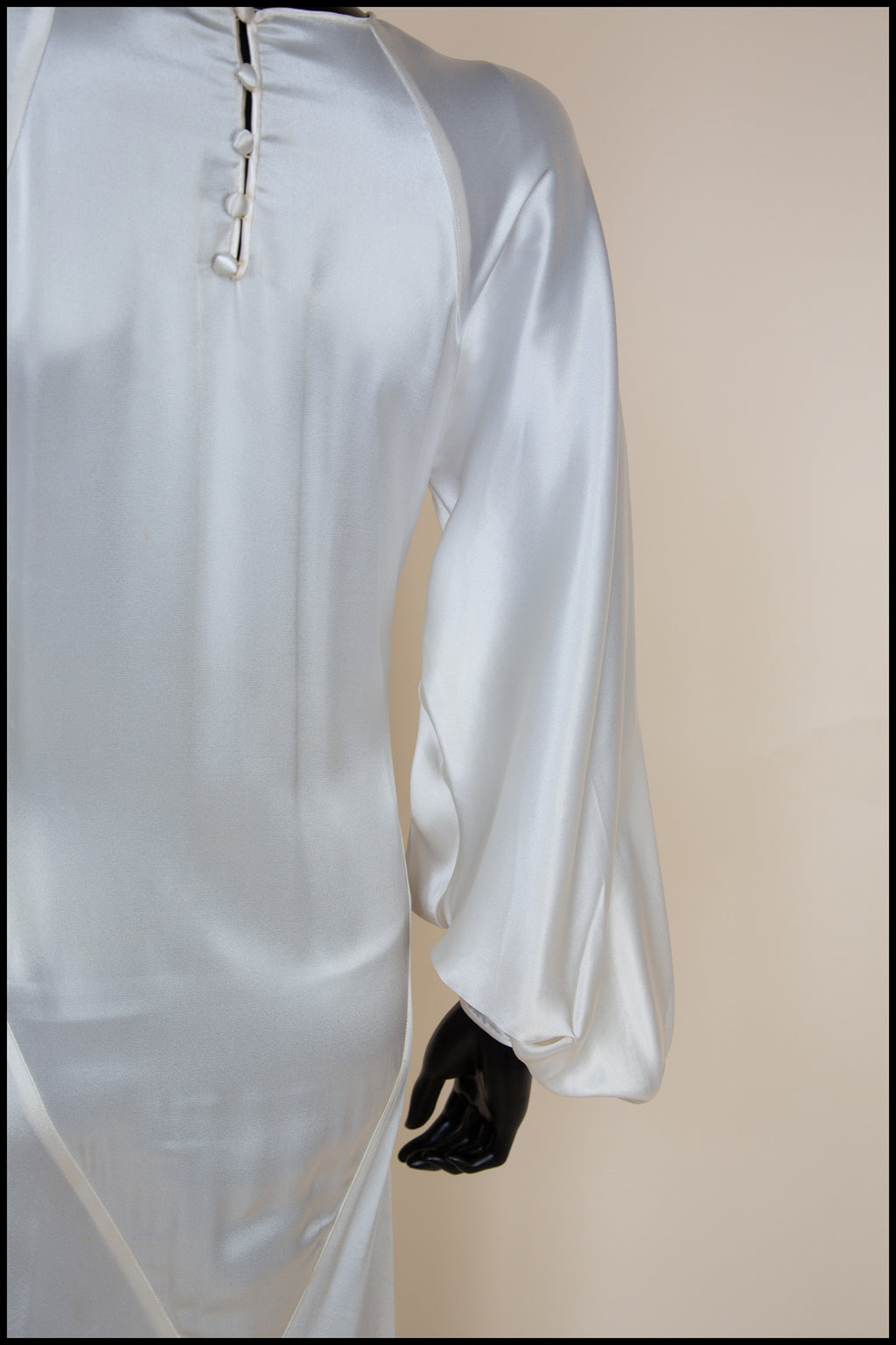 Vintage 1930s Silk Satin Crepe Ivory Gown