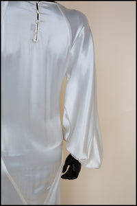 Vintage 1930s Silk Satin Crepe Ivory Gown