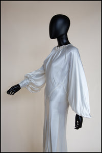 Vintage 1930s Silk Satin Crepe Ivory Gown