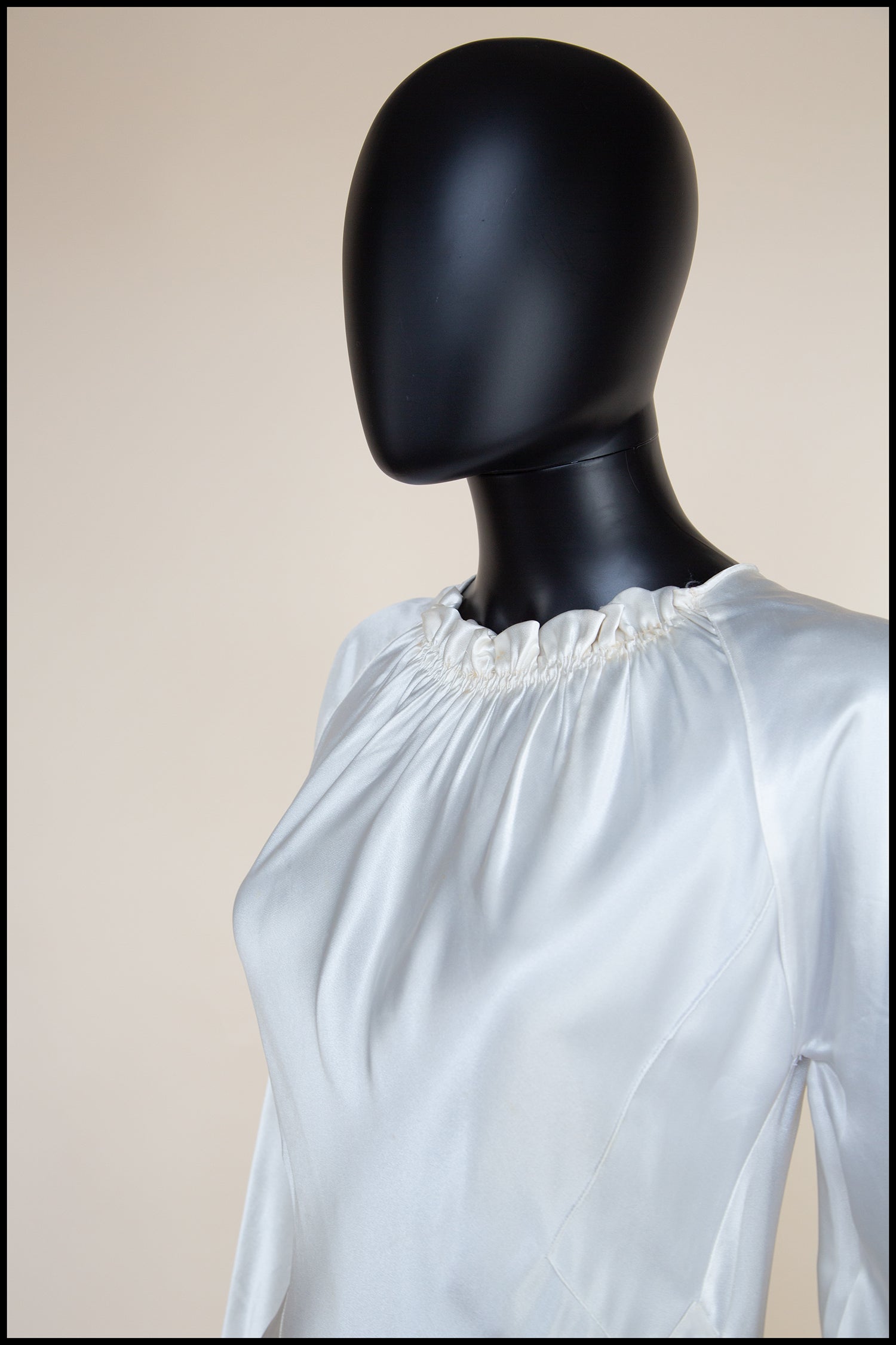 Vintage 1930s Silk Satin Crepe Ivory Gown