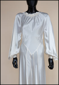 Vintage 1930s Silk Satin Crepe Ivory Gown