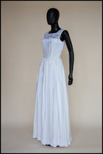 Vintage 1970s Ivory Moiré Taffeta Backless Gown