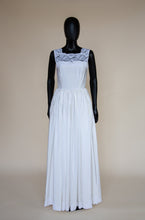 Vintage 1970s Ivory Moiré Taffeta Backless Gown