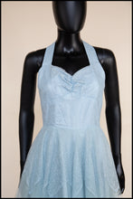 Vintage 1950s Blue Tulle Lace Gown