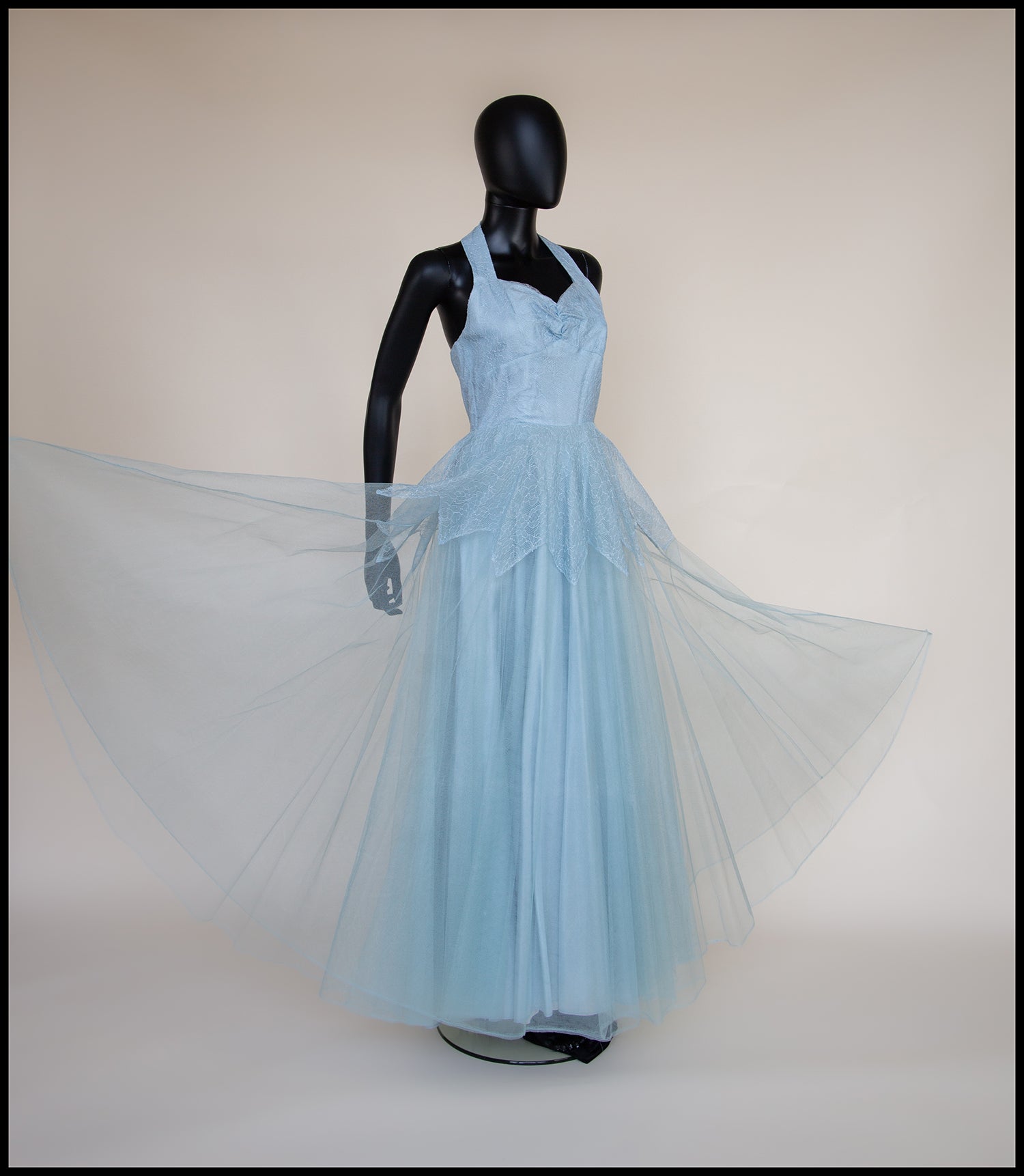 princess polly baby blue dress 1950s Halterneck Dress Large Gingham Turquoise from Vivien of Holloway