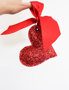 Keychain - Big Red Glitter Heart
