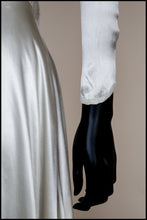 Vintage 1930s Ivory Beaded Bow Satin Wedding Dress