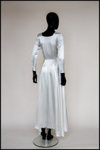 Vintage 1930s Ivory Beaded Bow Satin Wedding Dress