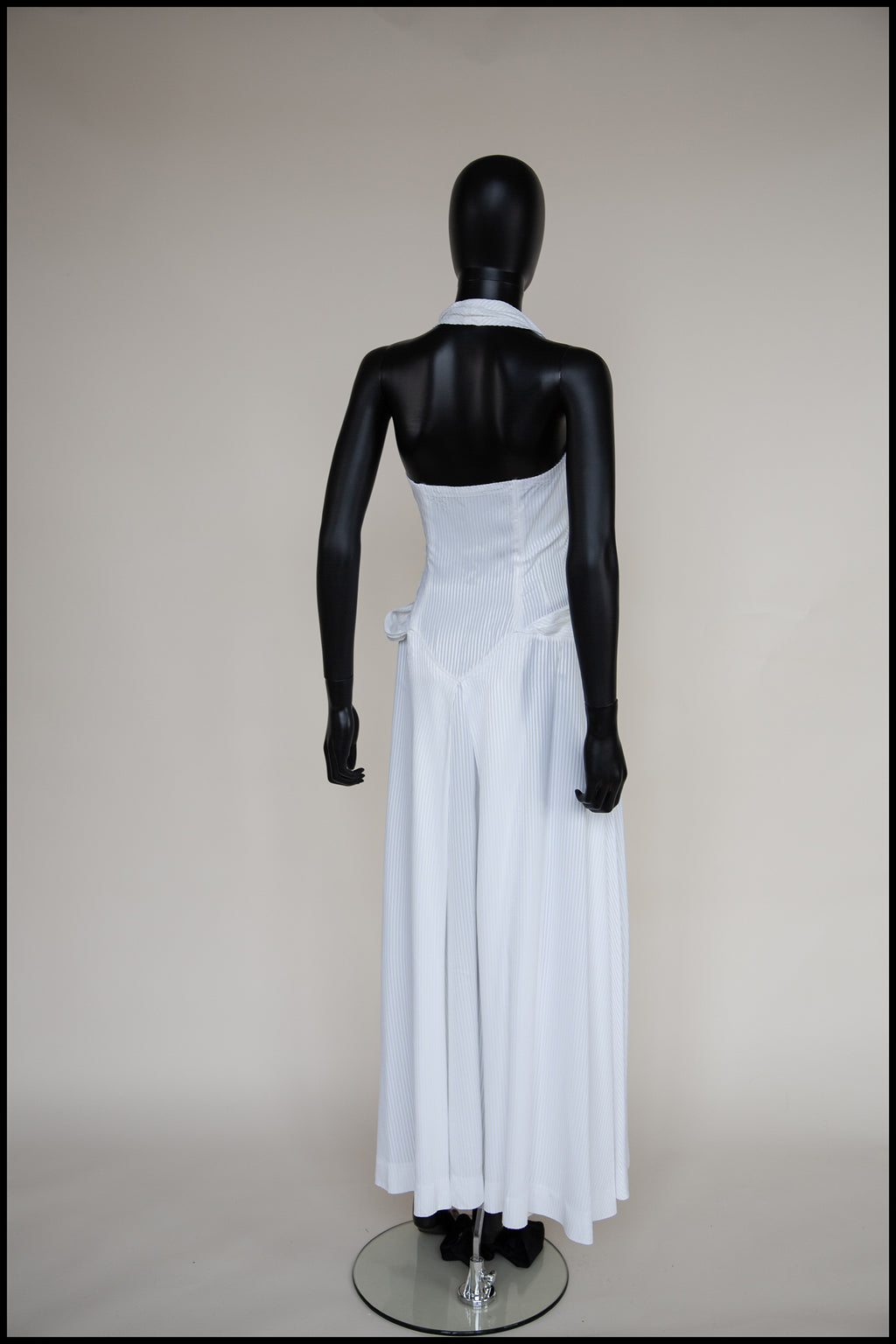 Vintage 1940s White Stripe Wedding Dress