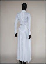Vintage 1950s White Stripe Wedding Dress