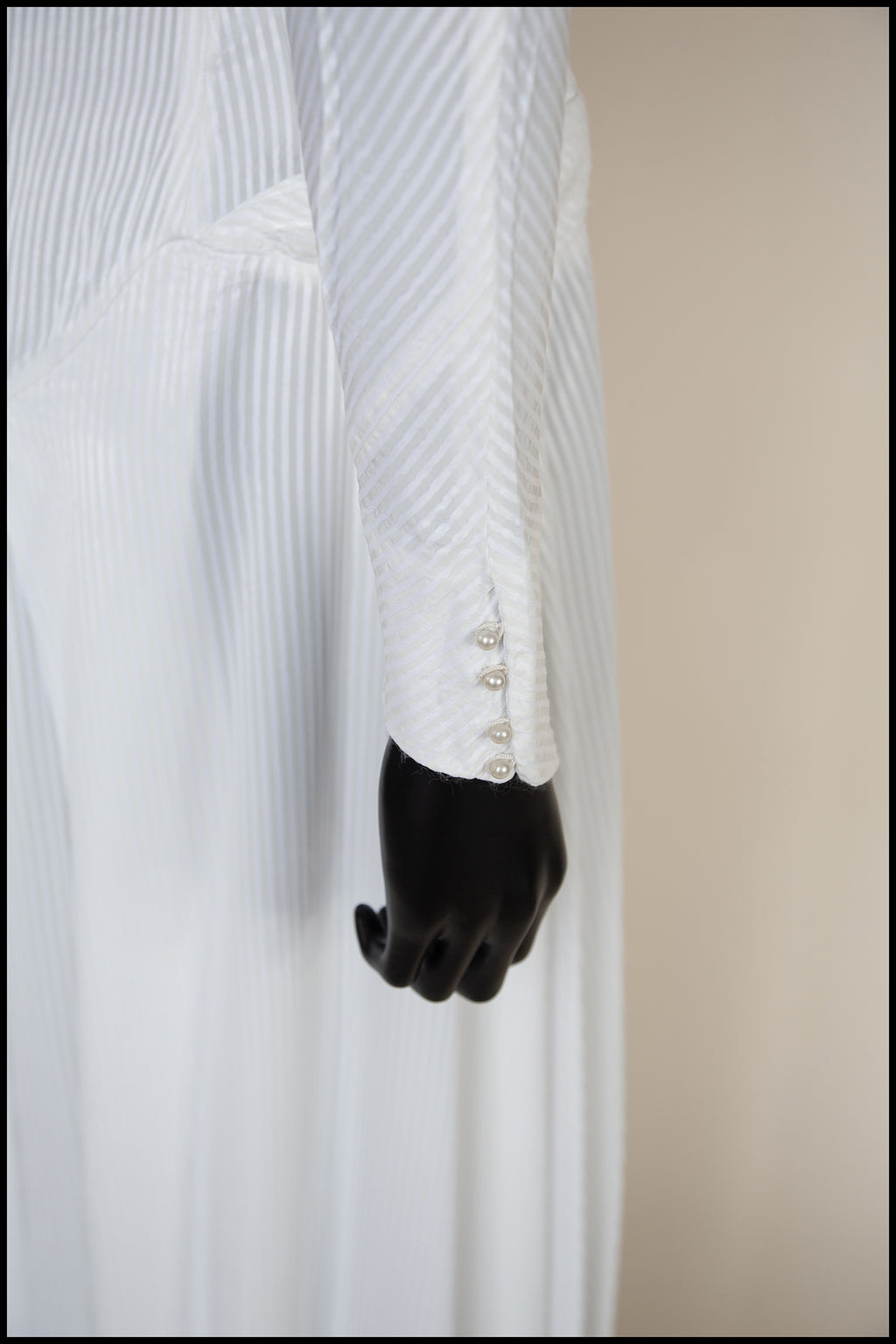 Vintage 1940s White Stripe Wedding Dress