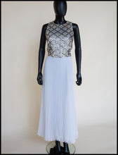 Vintage 1970s White Pleated Sequin Maxi Dress