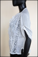 Vintage Edwardian White Lace Cotton Lawn Blouse S