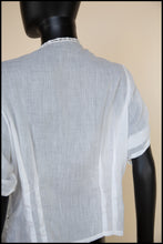 Vintage Edwardian White Lace Cotton Lawn Blouse S