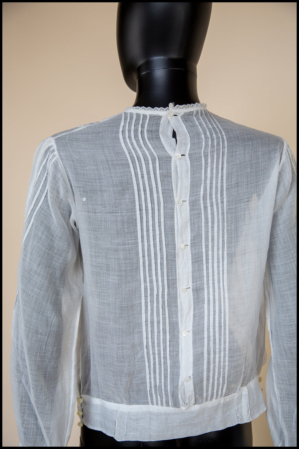 Vintage 1920s Embroidered White Cotton Blouse