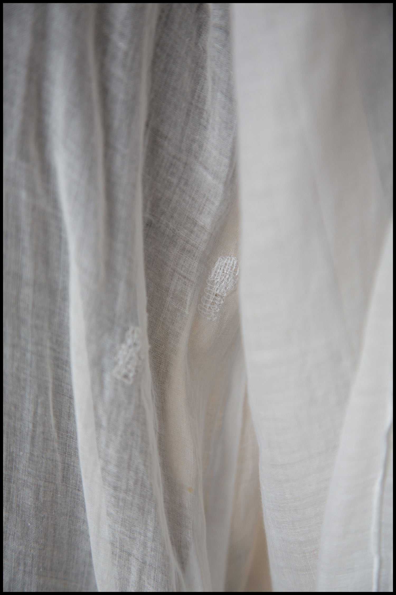 Vintage 1920s Embroidered White Cotton Blouse